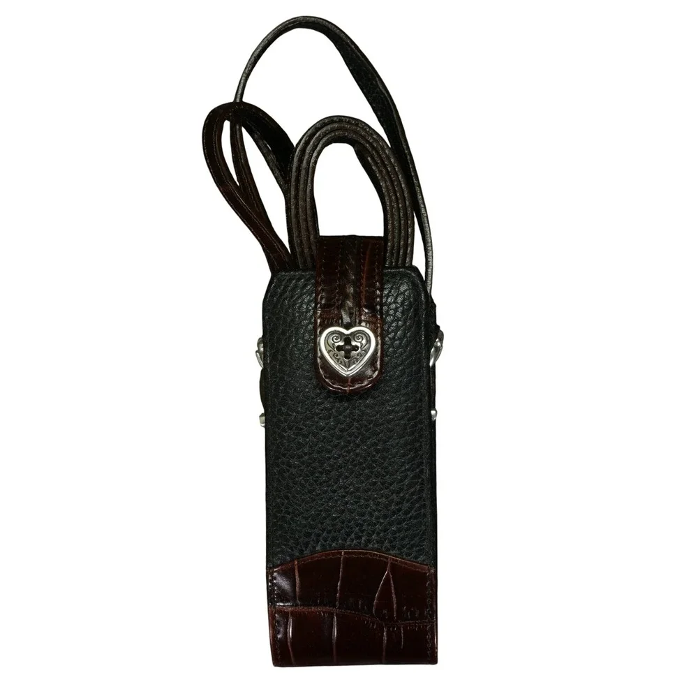 Brighton Croc Embossed Leather Cell Phone Case Crossbody Bag Pouch Gator Western